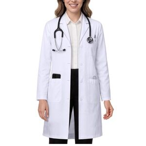 NY Threads Professional White Lab Coat for Women, Long Sleeve Medic... Fast Ship